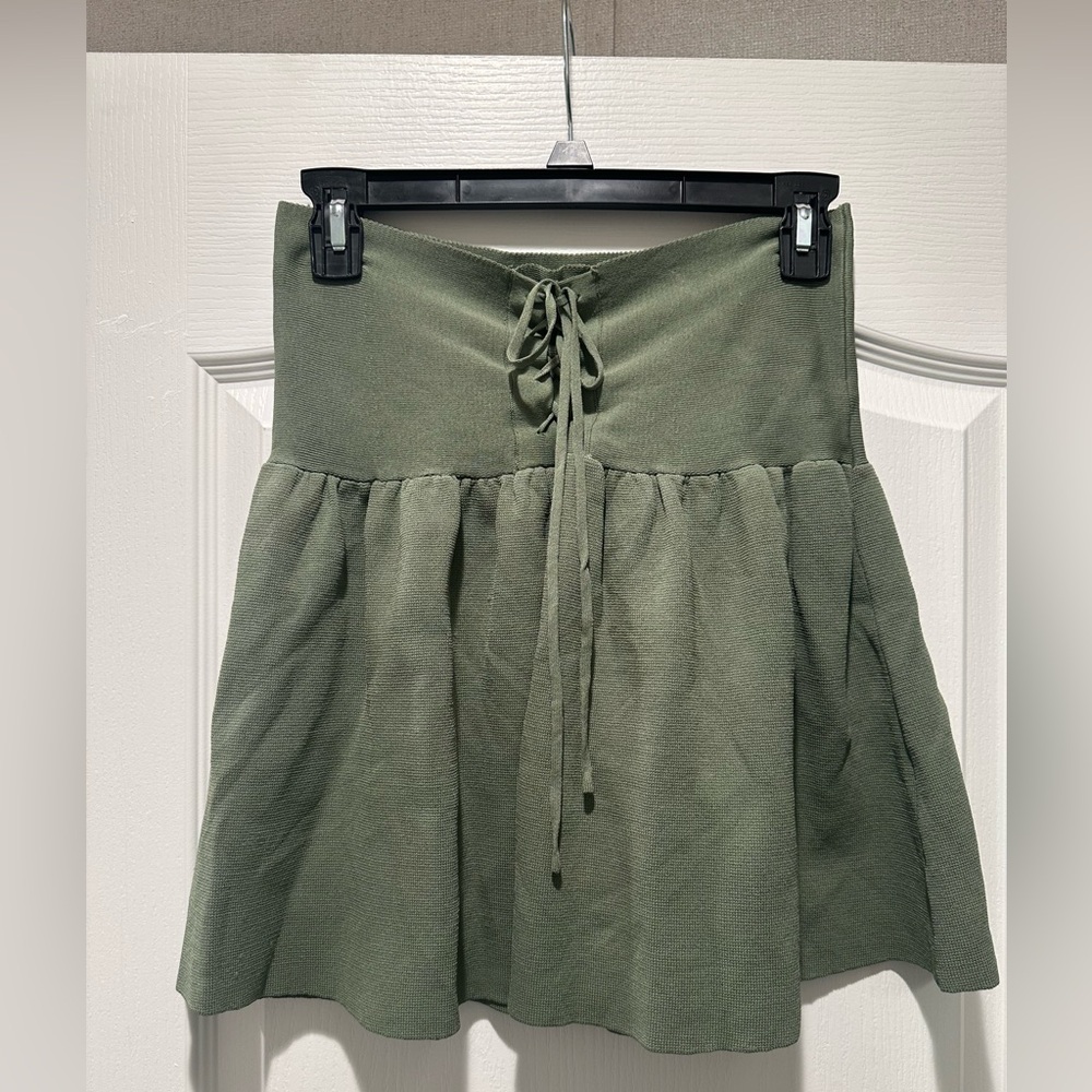 Zara Knit - Flare Olive Green Corset High Waisted Skirt! - Picture 2 of 6